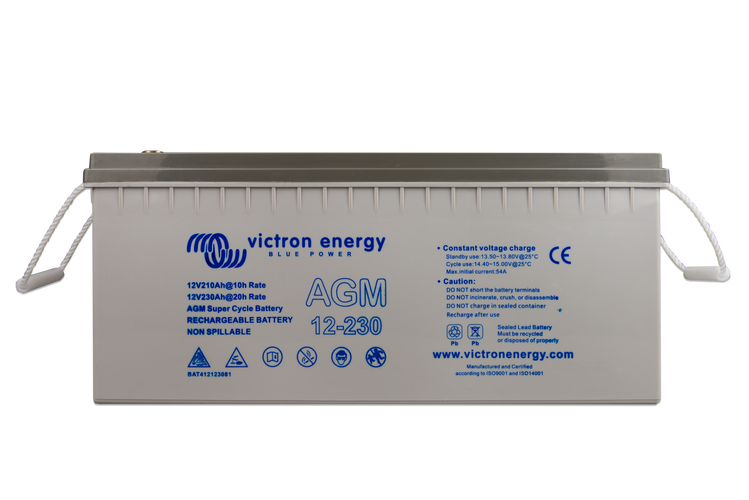 Victron 12V/230Ah AGM Super Cycle Battery internal thread terminal M8