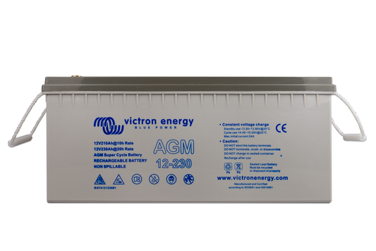 Victron 12V/230Ah AGM Super Cycle Battery internal thread terminal M8