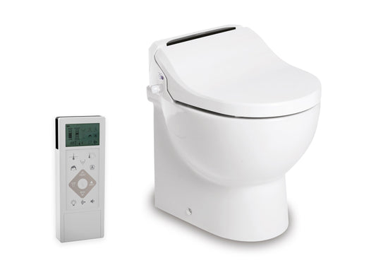 Tecma E-Breeze Toilette 24V mit Bidet, Heizung, Trockner, Softclose, All in one 2 Tasten, Magnetventil
