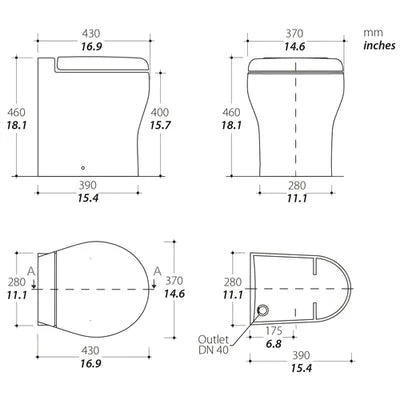 Tecma Elegance 2G Toilette 230V Standard weiß, Softclose, Touch Control, Magnetventil
