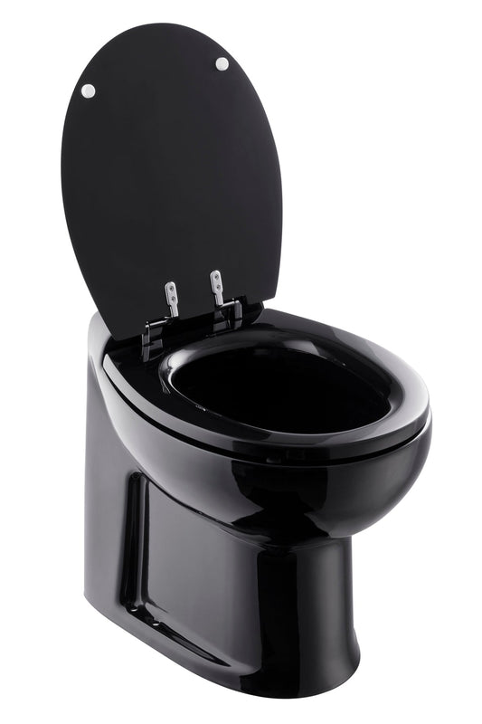 Tecma Silence Plus 2G Toilette 12V Standard schwarz, Softclose, All in one 2 Tasten, Einlasspumpe